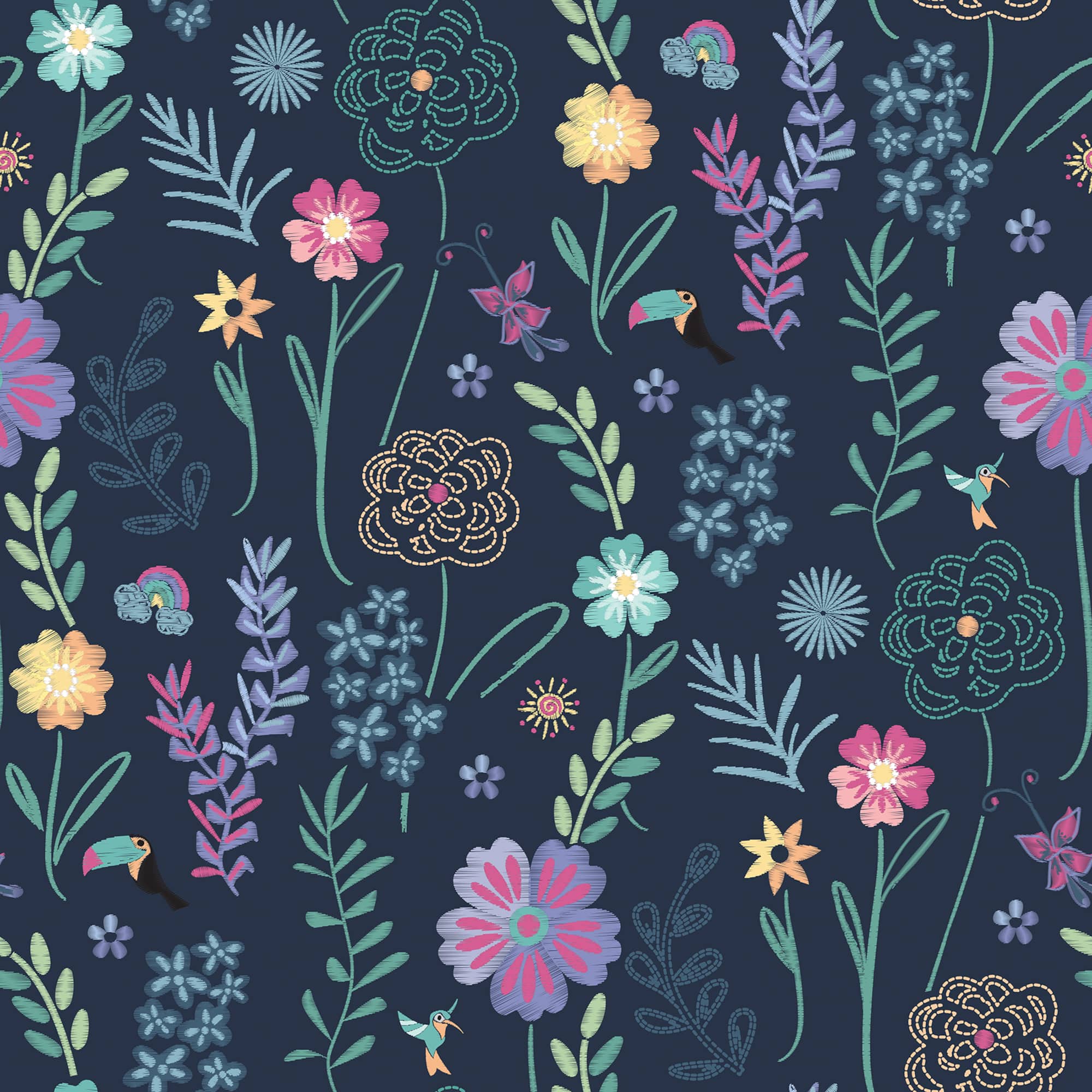 RoomMates Disney Encanto Embroidery Floral Peel & Stick Wallpaper